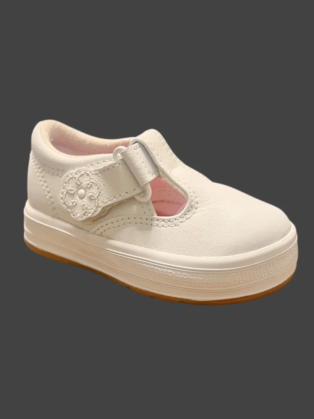 Keds White Leather Kids Mary Jane Sneakers Sz 4